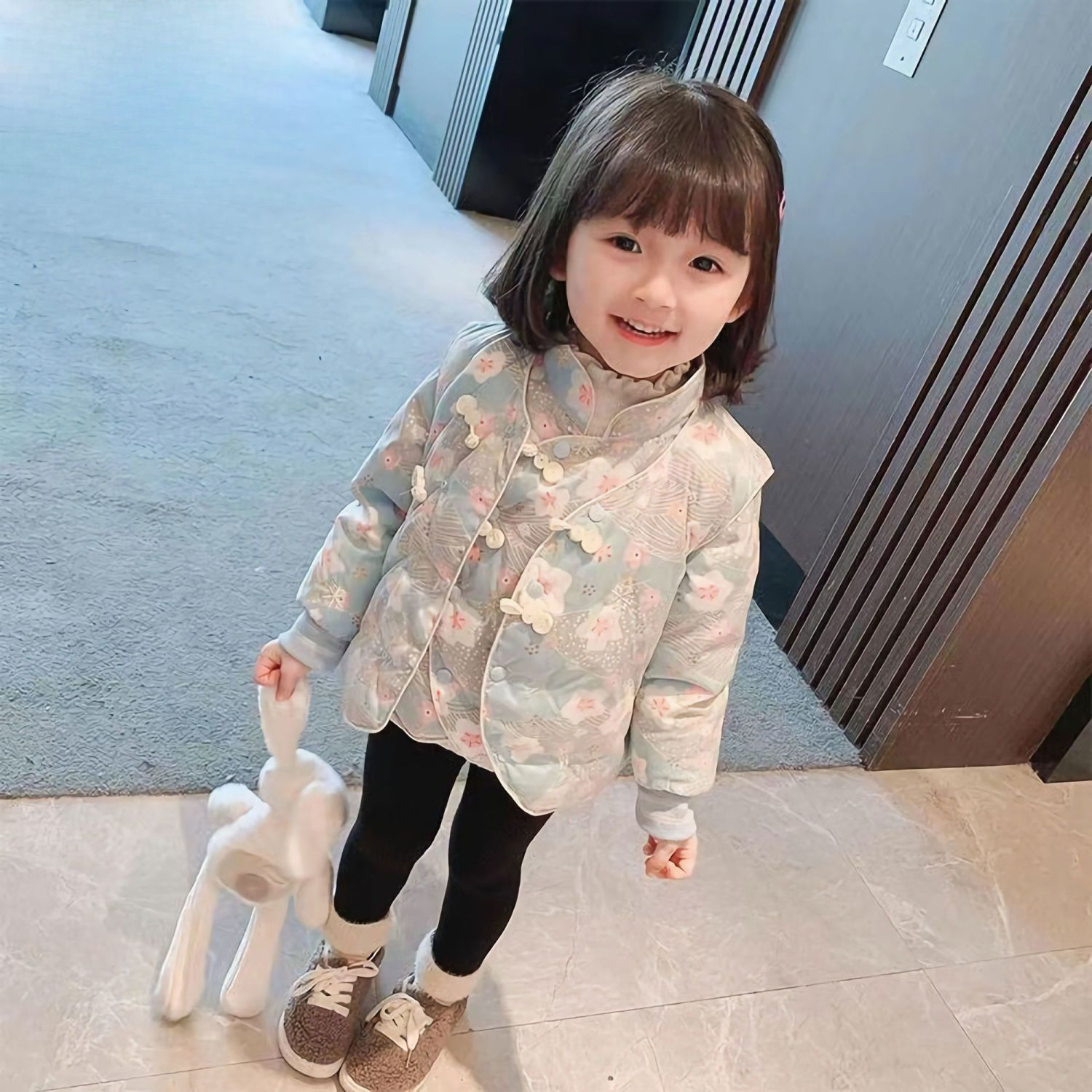 女童棉内胆23新款秋冬装小童宝宝保暖儿童中国风加厚棉衣棉服外套