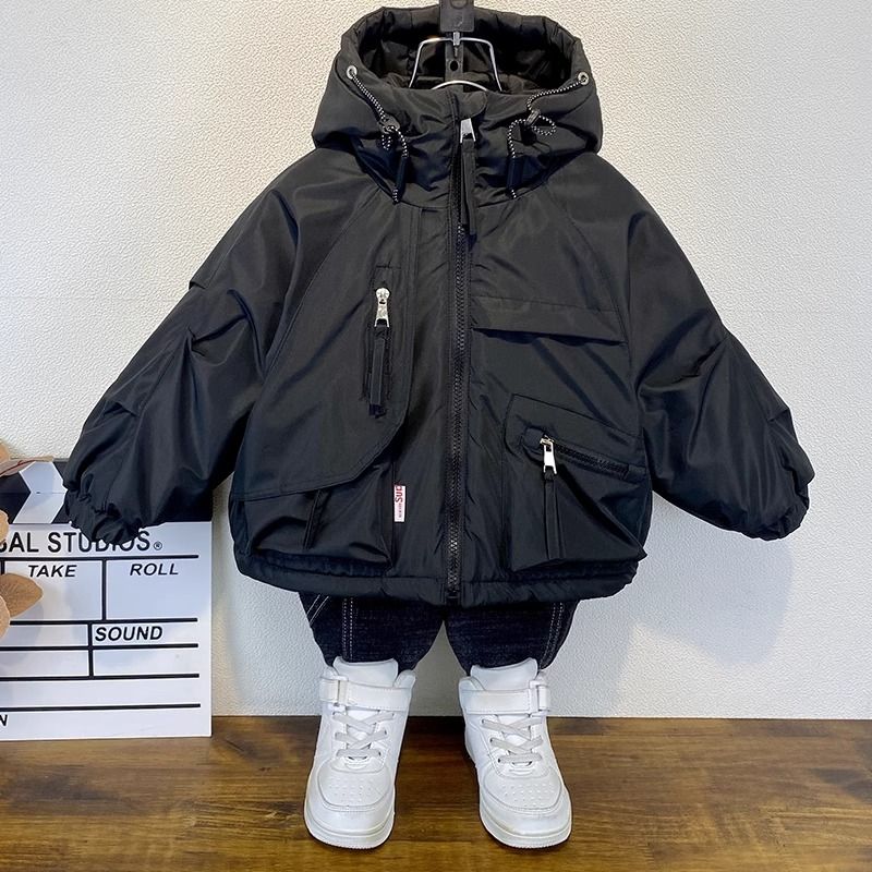 2023男童秋冬棉衣洋气儿童加绒加厚外套2023新款冬季派克服宝宝冲