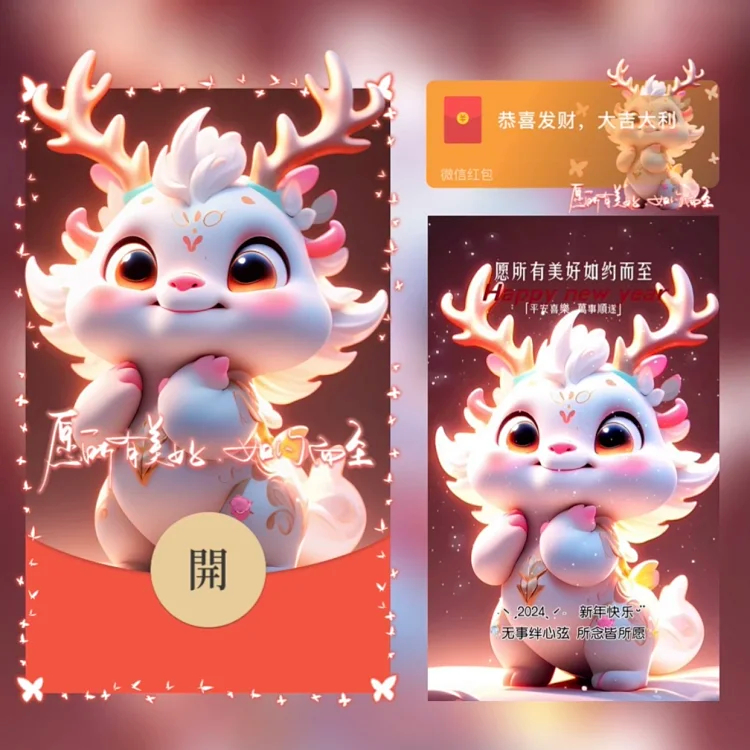 愿所有美好如约而至龙龙2024龙年红包封面动态音乐设计序列号