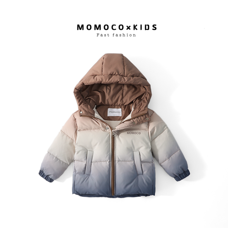 MOMOCO冬季连帽渐变休闲棉衣儿童加厚保暖洋气上衣76430101217