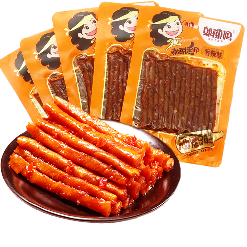 邬辣妈0g酒鬼豆筋辣条香辣味蒜蓉豆条豆腐干豆制品零食小吃笋0g