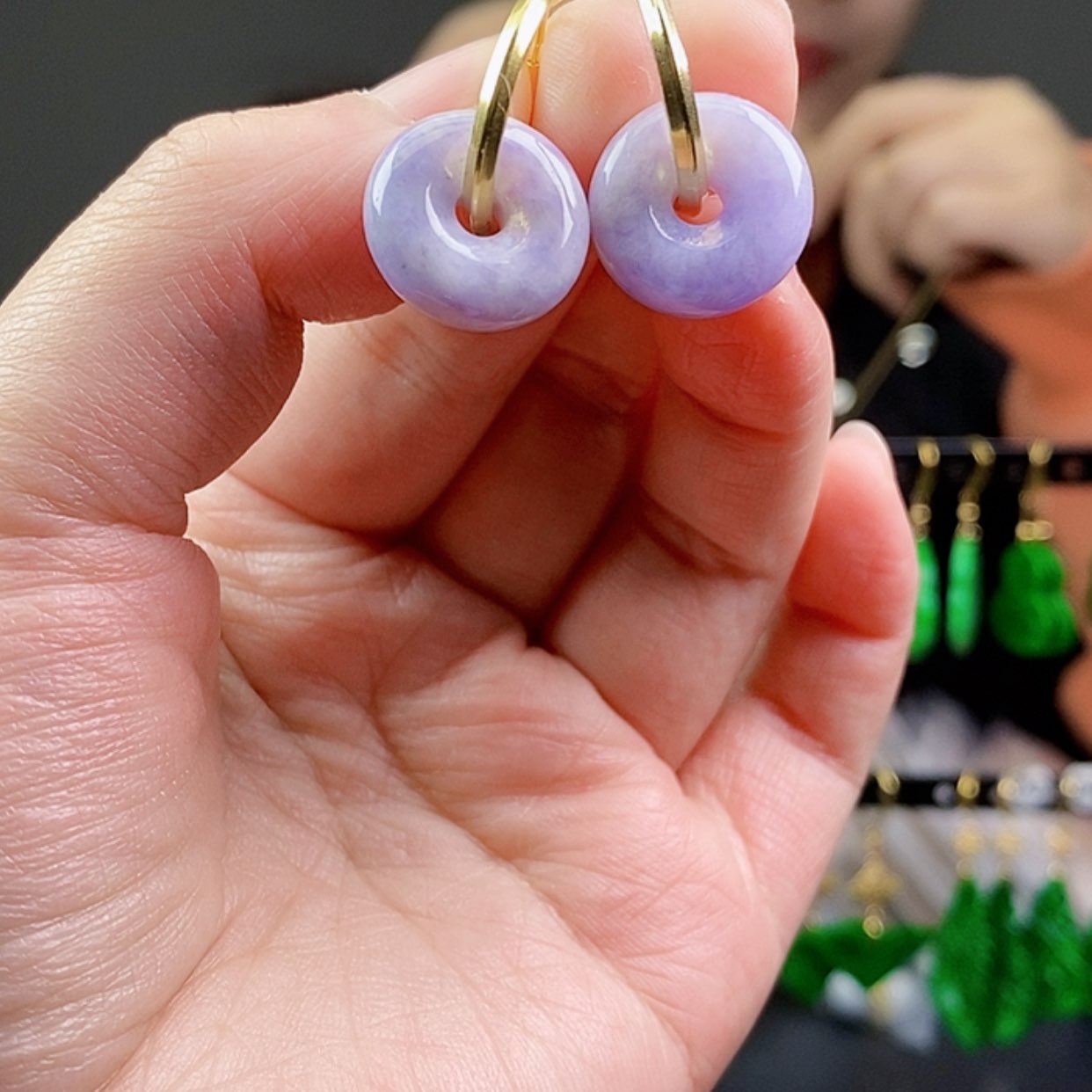 【闪购商品】翡翠耳饰银S925镶嵌