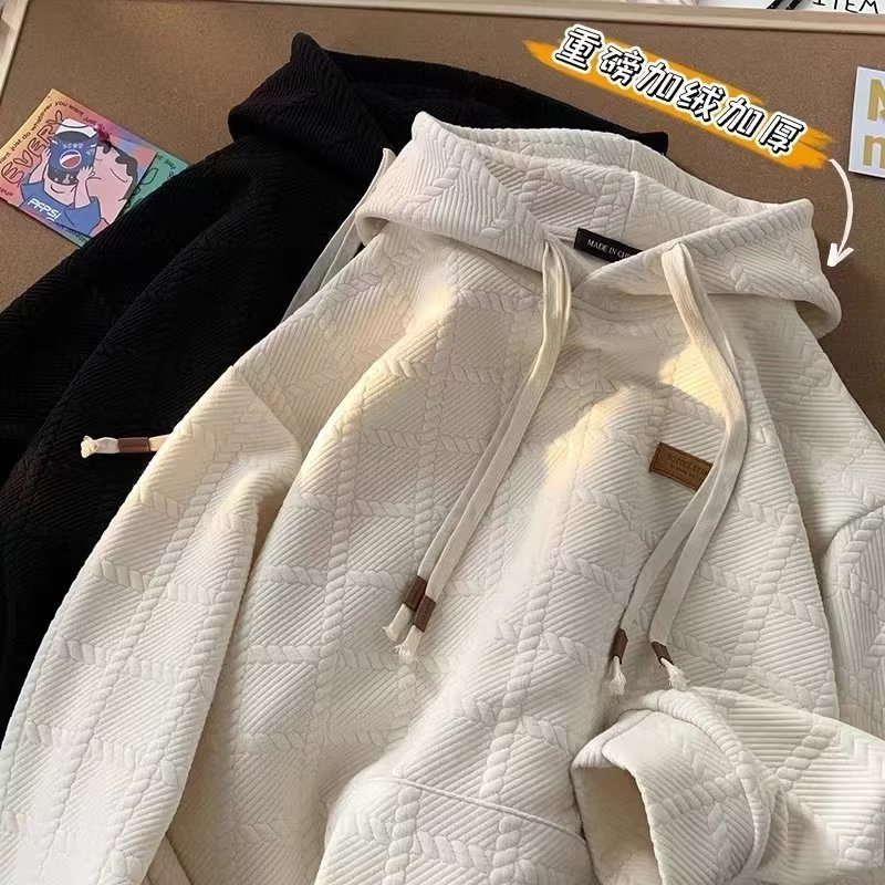 卫衣男秋冬季加厚圆领长袖2023新款潮牌保暖外套青少年上衣服