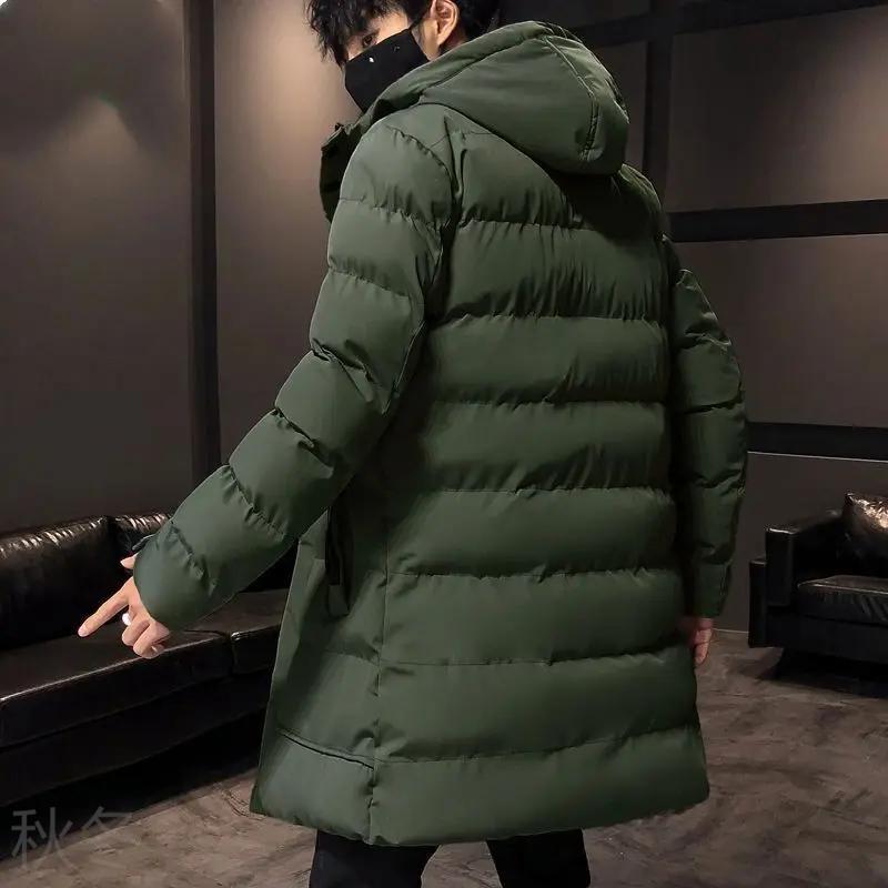 秋冬服羽绒服冬季加长羽绒服大衣男士中长款过膝加厚大码青