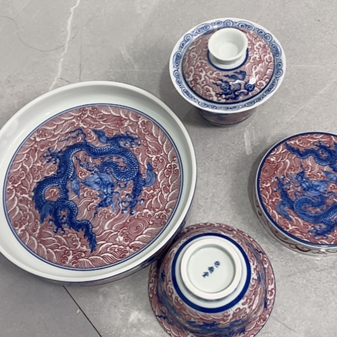 【闪购商品】陶瓷白瓷青龙青四件套