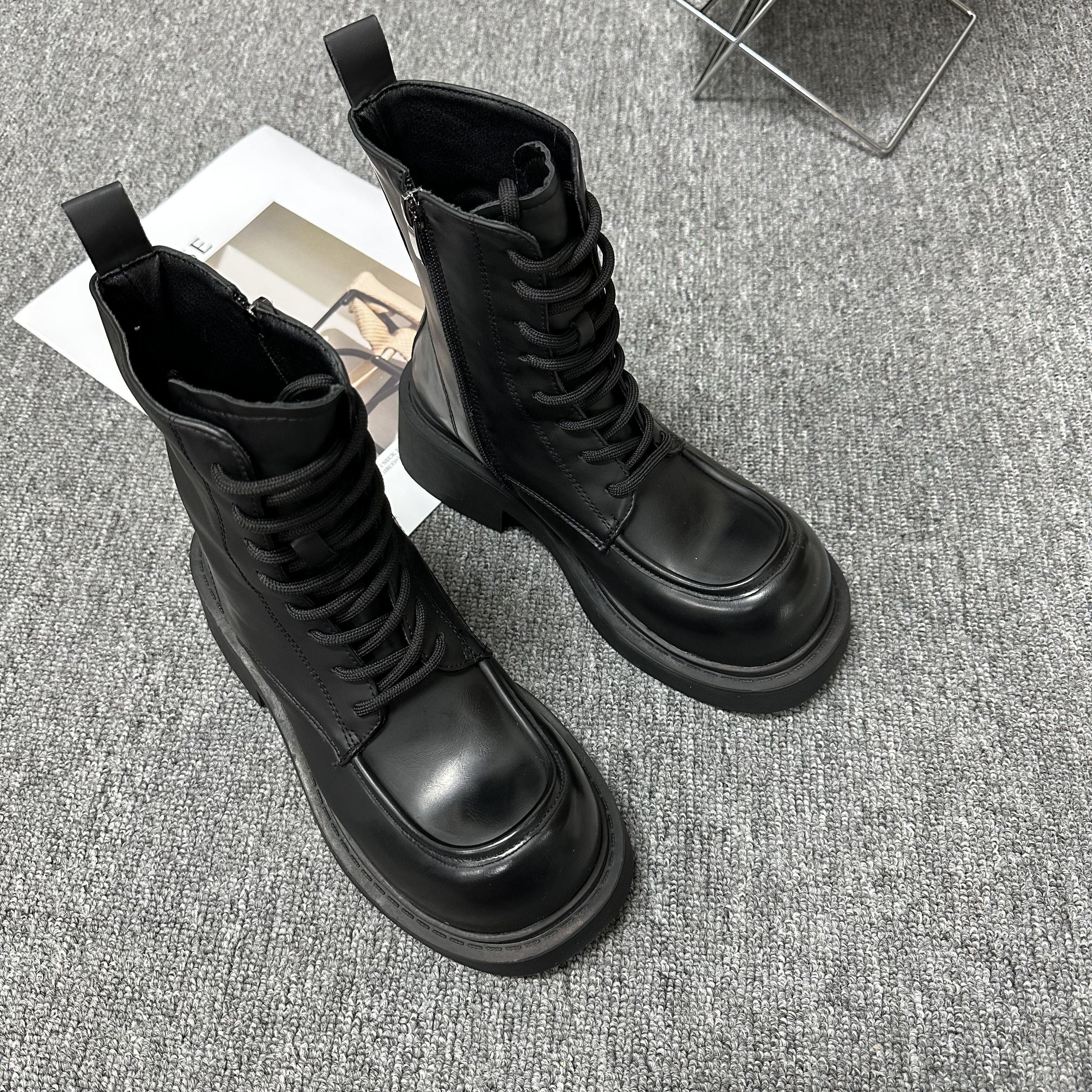 冬季款厚底时尚百搭马丁靴2023潮流舒适女靴  9250  高版