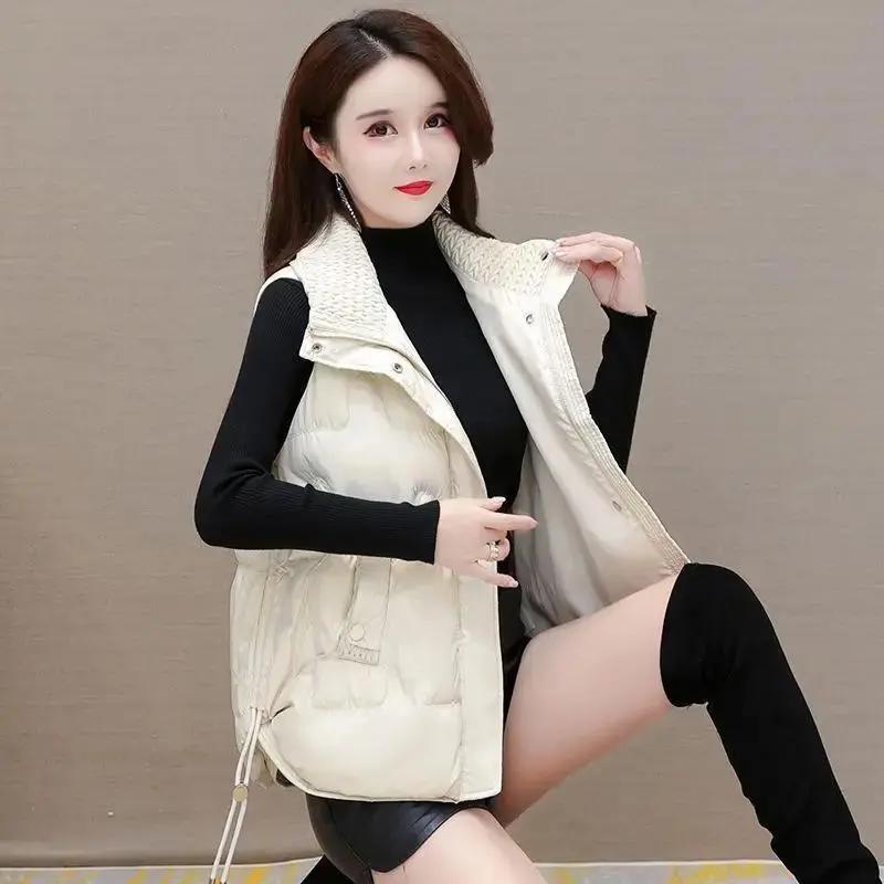 白鸭绒羽绒服马甲女外穿短款小个子2023年新款冬爆款轻便时尚背心