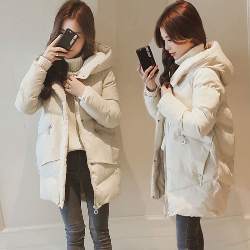 新款羽绒服女中长款冬季加厚保暖羽绒服女学生韩版面包服宽