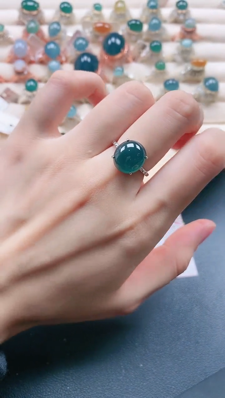 【闪购商品】翡翠戒指银S925镶嵌1