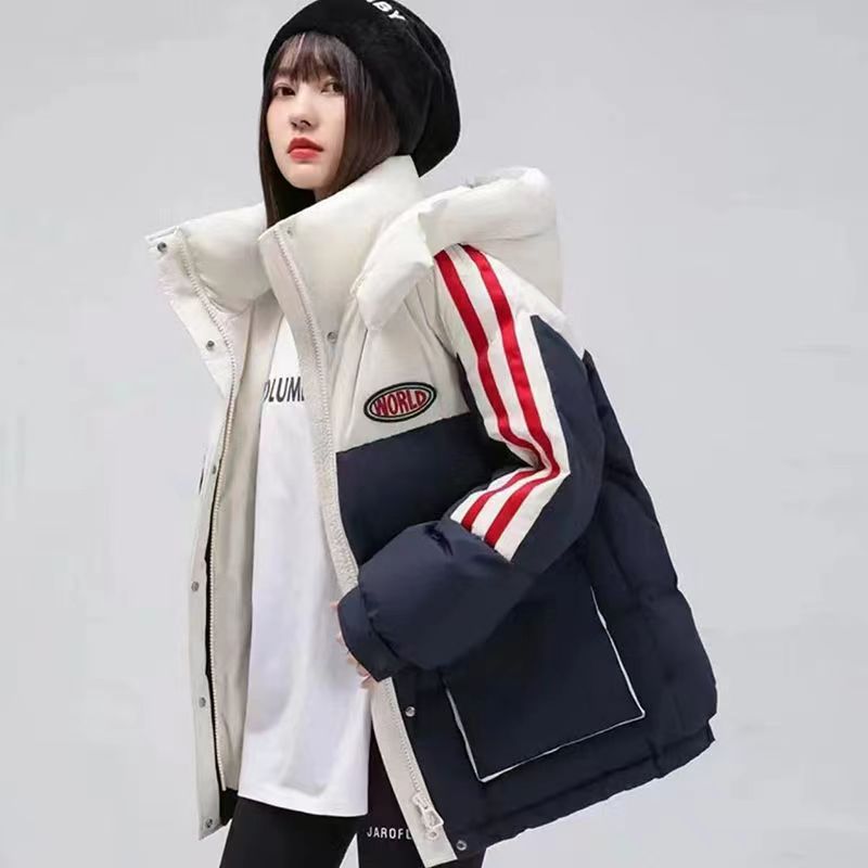 雪中飞时尚羽绒服女短款2023年新款冬季小个子爆款白鸭绒宽松面包