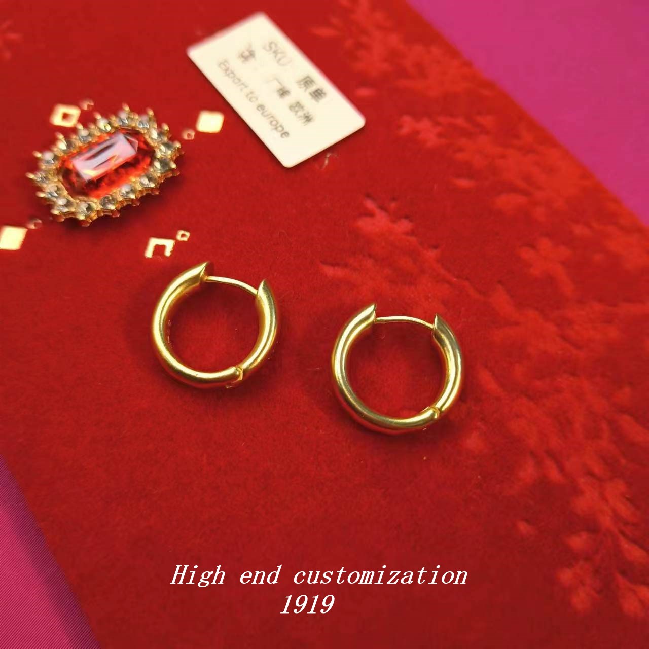 金色简约迷你耳圈通勤经典中古百搭耳环 1919