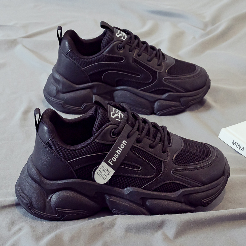 回力潮品2023秋冬季全黑色新款百搭休闲爆款网红超火老爹鞋ins潮