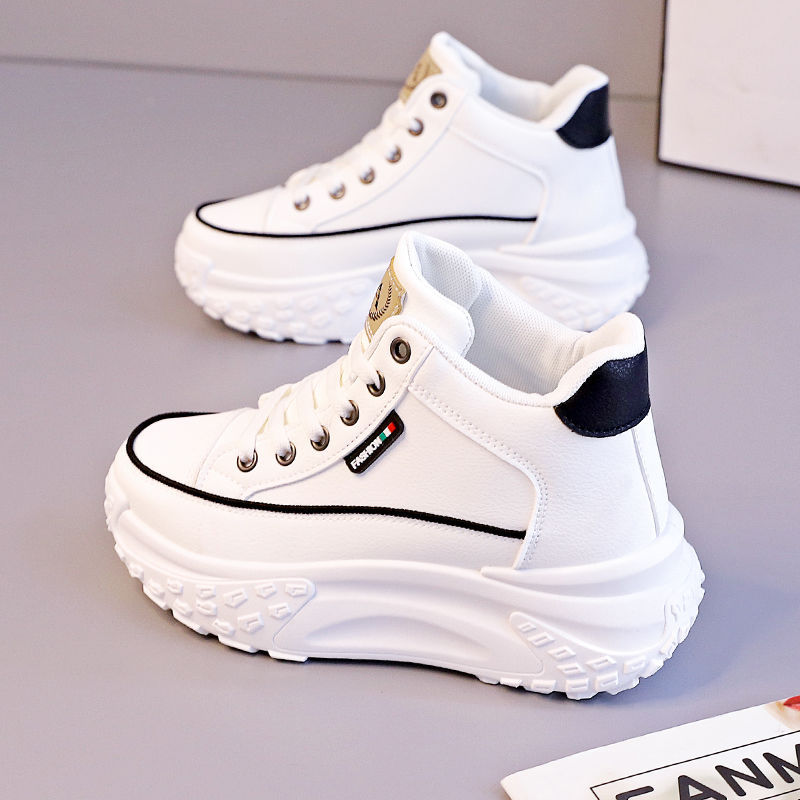 冬季回力休闲秋季女鞋爆款皮面高帮鞋2023年新款百搭学生运动休闲