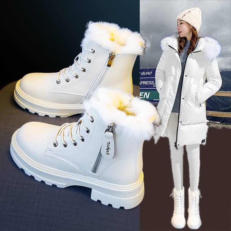 潮牌雪地靴女2023新款冬靴女靴子加绒加厚棉鞋冬季百搭厚底短靴马
