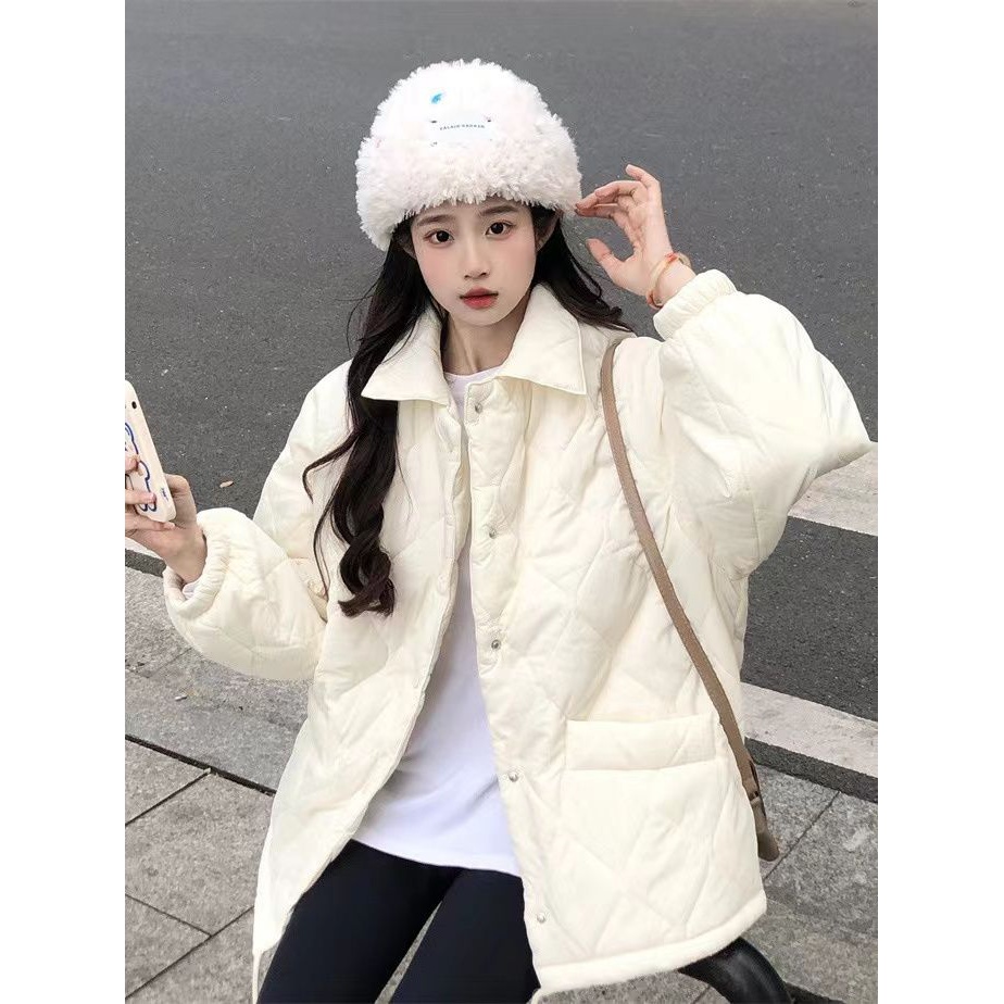 新款2023羽绒服新款菱格服小众加厚面包服袄外套女冬季外套