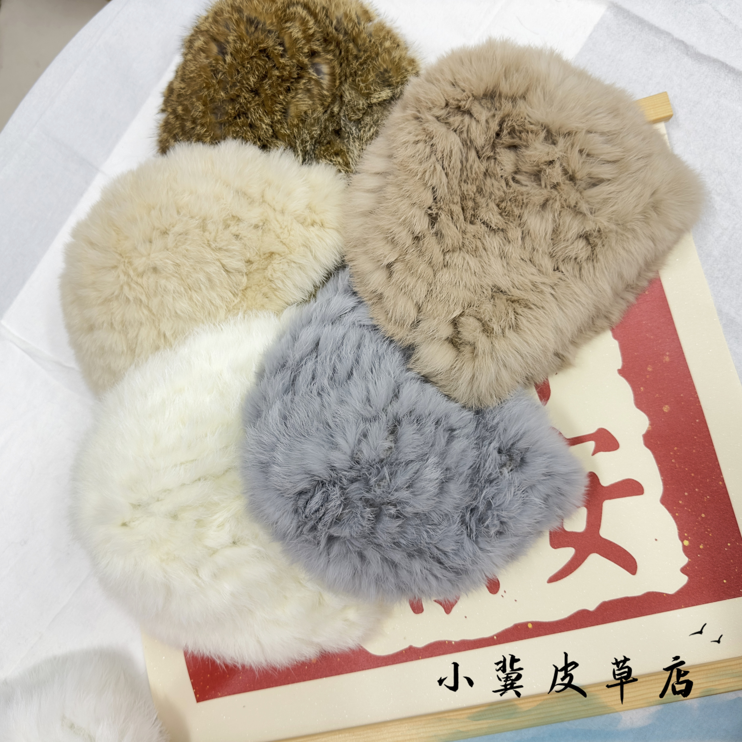 新疆包邮真兔毛毛绒帽子女秋冬季保暖护耳毛线帽皮草帽子毛毛帽子