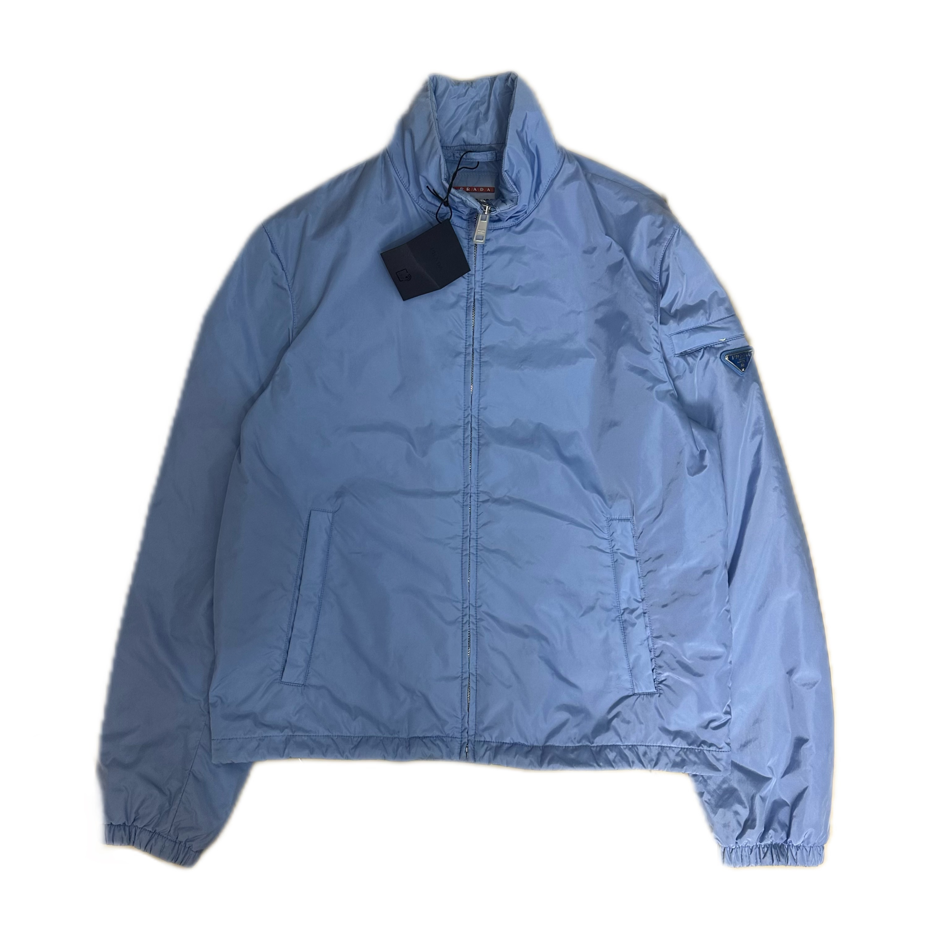 99新 Prada/普拉达 prada淡蓝色尼龙棉服带金属三角标46码