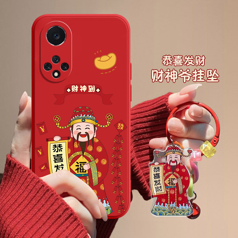 财神爷华为nova9pro手机壳RTE-AL00女创意个性男情侣简约新年款潮