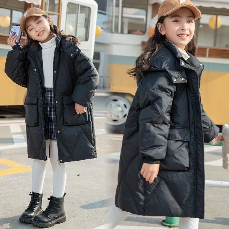 新款女童冬装棉衣外套20233新款羽绒服韩版休闲中大童加厚中长