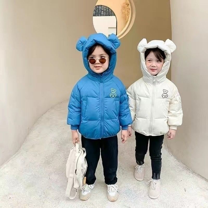 巴拉巴拉新款儿童白鸭绒羽绒服男女童中小童外套婴儿宝宝小耳朵秋