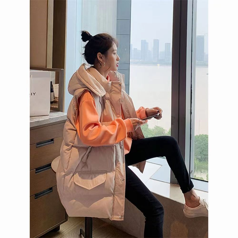 秋冬季新款坎肩外穿潮流时尚中长款羽绒服马甲女冬季背心马夹