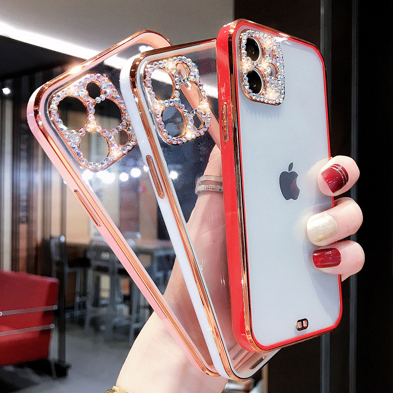 新款苹果13手机壳网红创意iPhone14Promax水钻12电镀边框14XS时尚