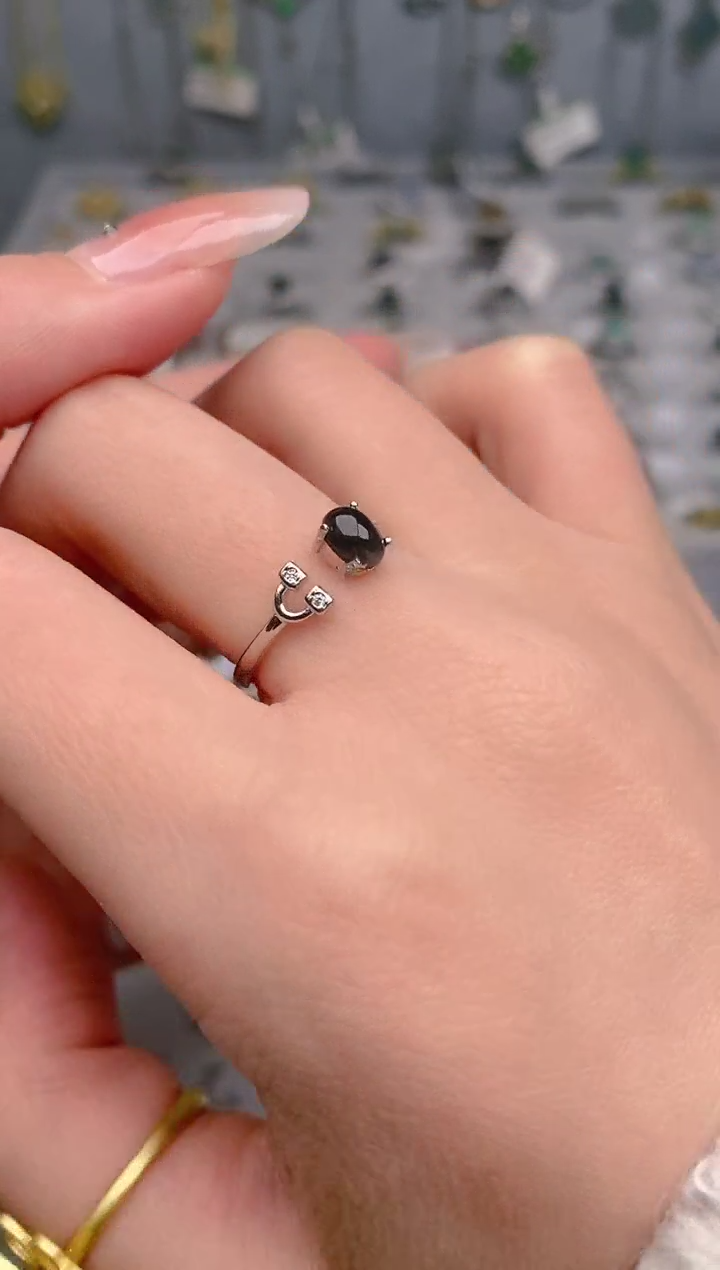 【闪购商品】翡翠戒指银S925镶嵌1