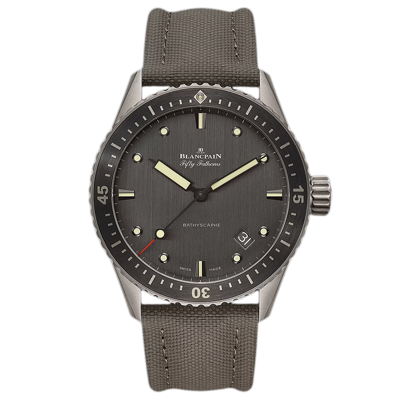 99新 宝珀 倾刻钟表/五十噚/灰色钛金属/男士43mm/公价90500/23年