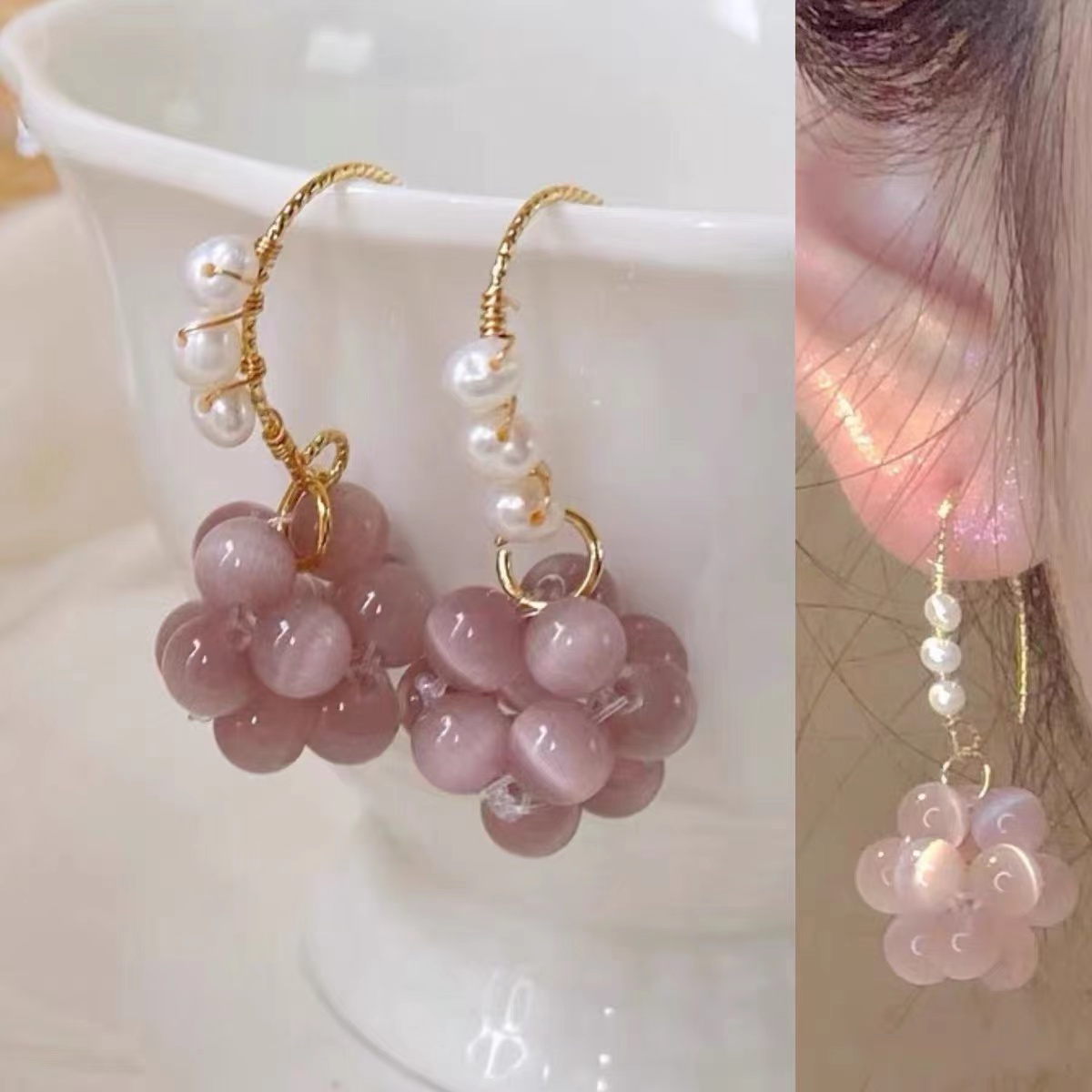 气质轻奢复古小众超仙甜美温柔仙女古风耳环1902