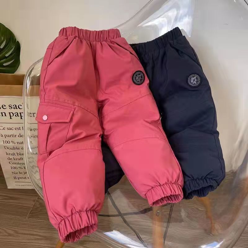反季新款儿童羽绒裤男童女童中小大童宝宝外穿加厚保暖裤子冬季