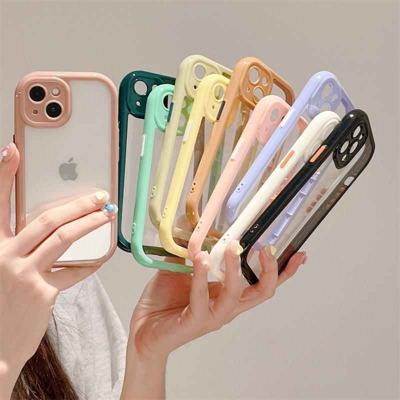 镜头全包适用iphone15/14滴胶凹槽奶油色边框14PROMAX奶油胶手机