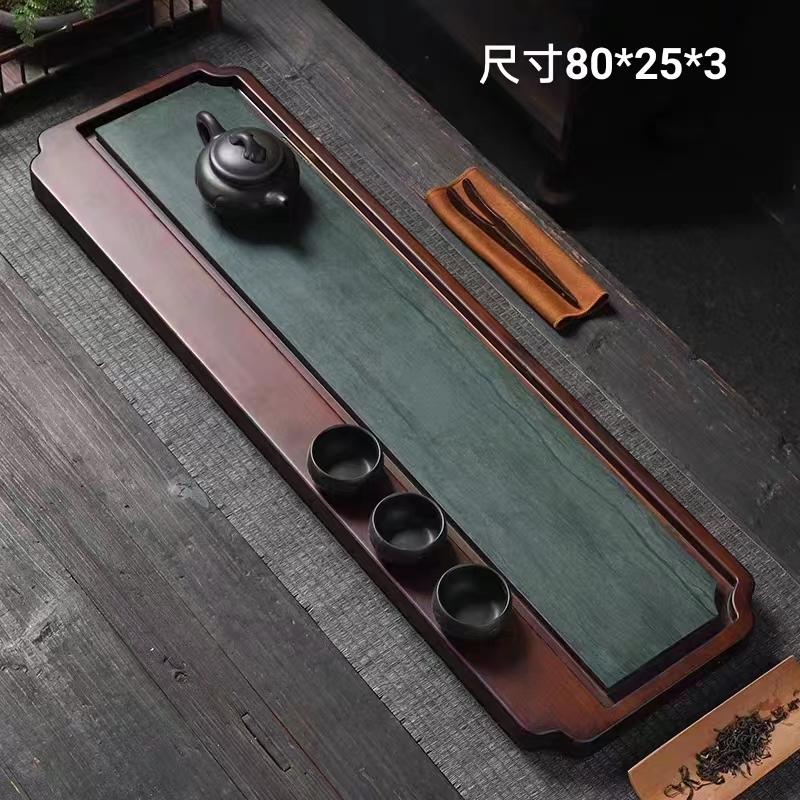 长方形托盘春花秋月家用大号排水茶托盘茶盘（尺寸80*25*3）
