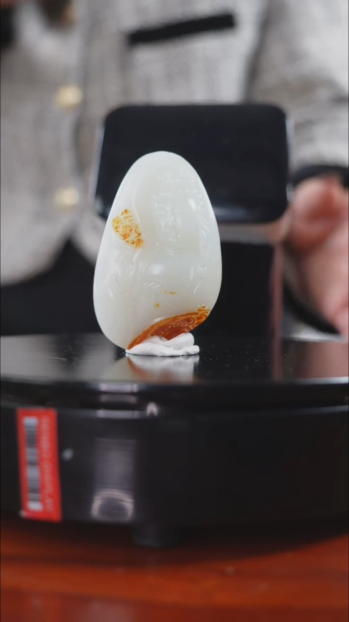 【闪购商品】和田玉挂件银S925镶嵌栗晶晶观音