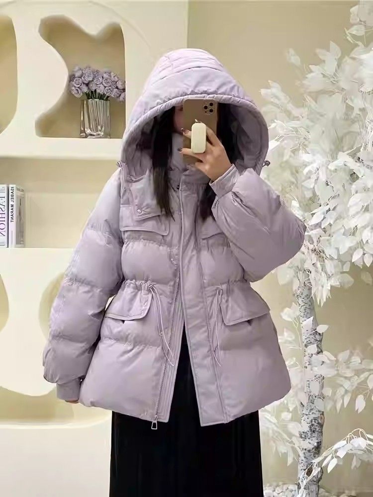 波司澄波司橙2023新款韩系芋泥紫收腰羽绒服女常规款冬装加厚连帽