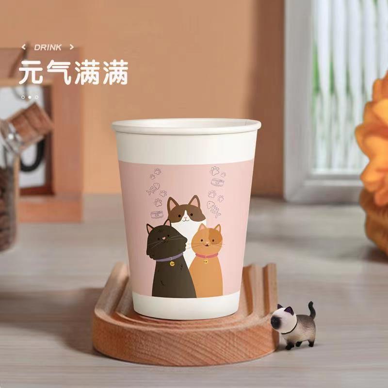 2.02包邮50个一次性加厚环保纸杯随机发 非 套装