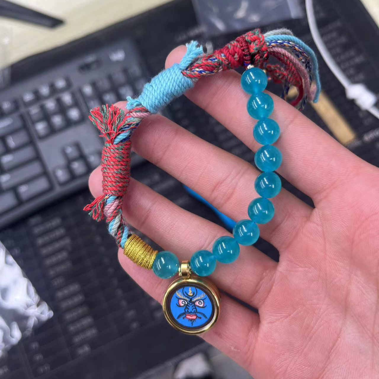 【晶焕】天然亚马逊天河石手编绳简约设计手串