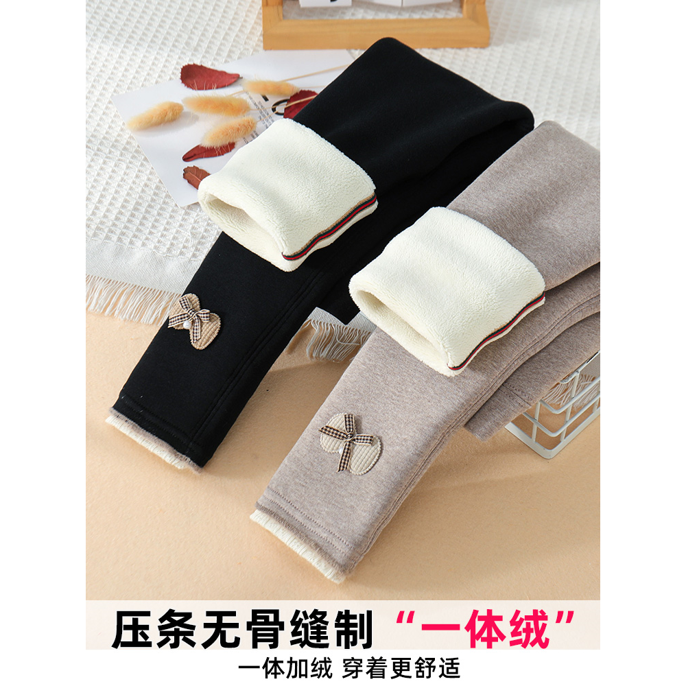 巴拉巴拉恩女童打底裤加绒加厚秋冬外穿洋气儿童纯棉裤子女宝宝一