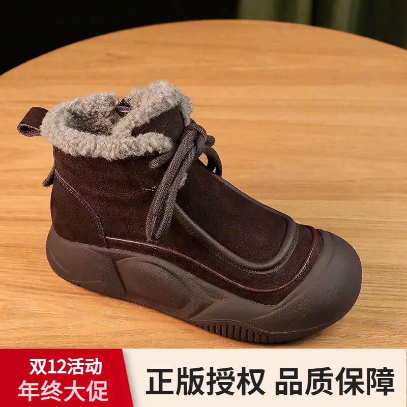 品牌断码女鞋爆款轻便防滑高帮女鞋2023冬季最款加绒保暖靴子百搭