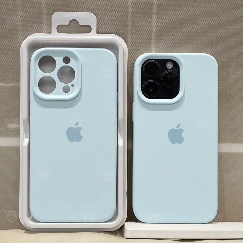 ins新天蓝iPhone15全包液态硅胶手机壳苹果14/13/12网红防摔超薄