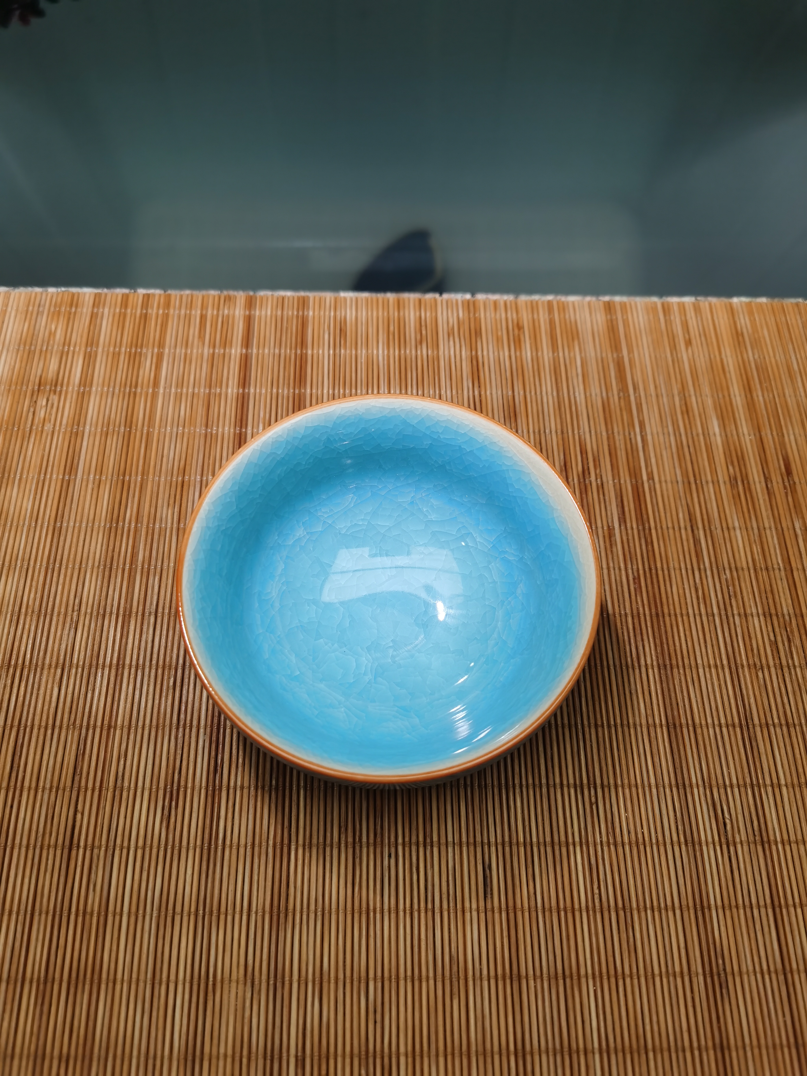 湖光蓝 高端茶器主人杯冰花杯冰裂纹陶瓷主人杯1