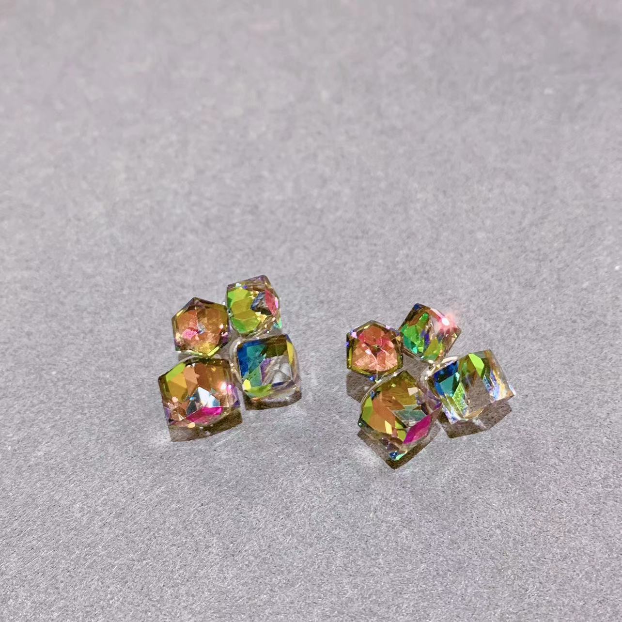 铜合金合成锆石耳饰 【JY 296】闪激光奢华高贵气质耳环
