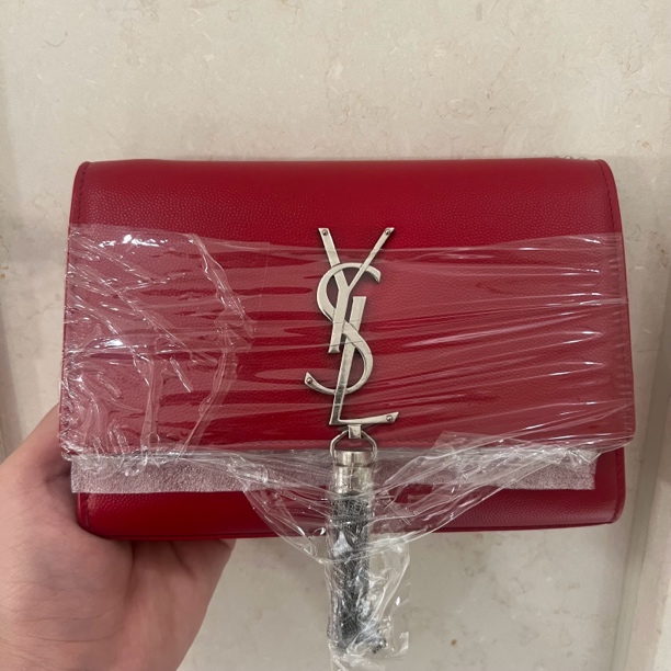 95新 YSL/圣罗兰 心选奢品/ysl红银流苏单肩包