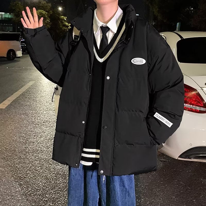 冬季新款羽绒服外套男士港风加厚宽松立领休闲保暖上衣潮牌面包服