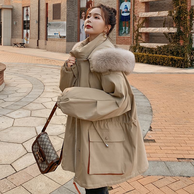 波司澄羽绒服派克服女2023新款冬季韩系加绒加厚外套短款工装羽绒