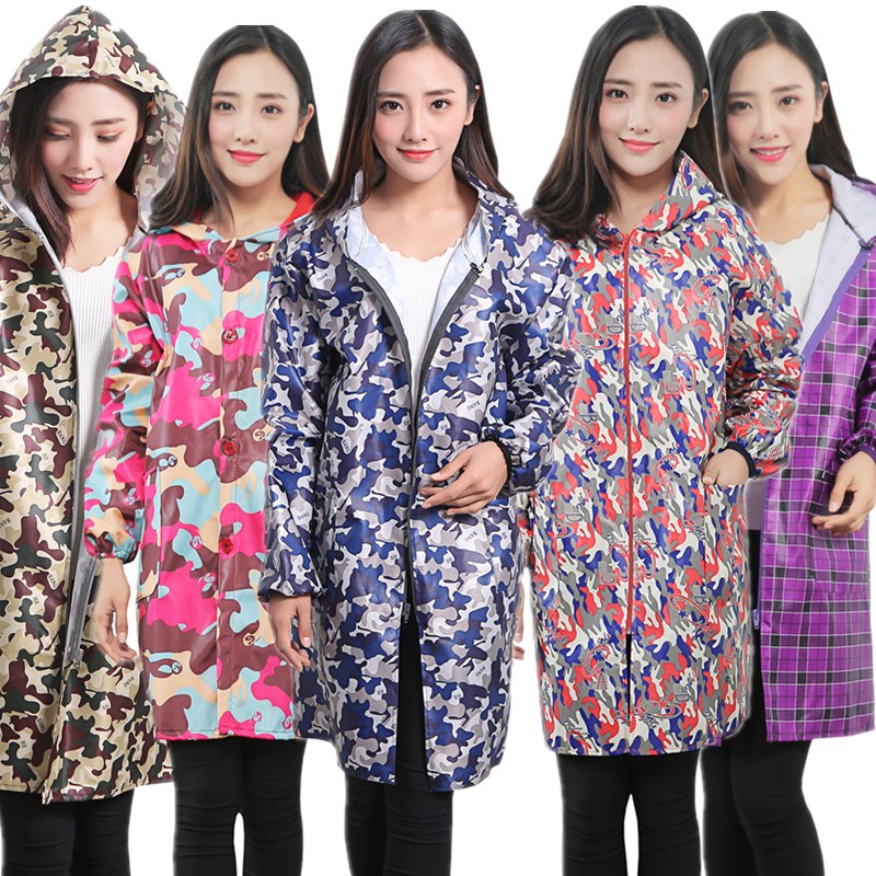 韩版时尚厨房做饭围裙长袖成人罩衣女轻微防水防油护衣连帽工作服