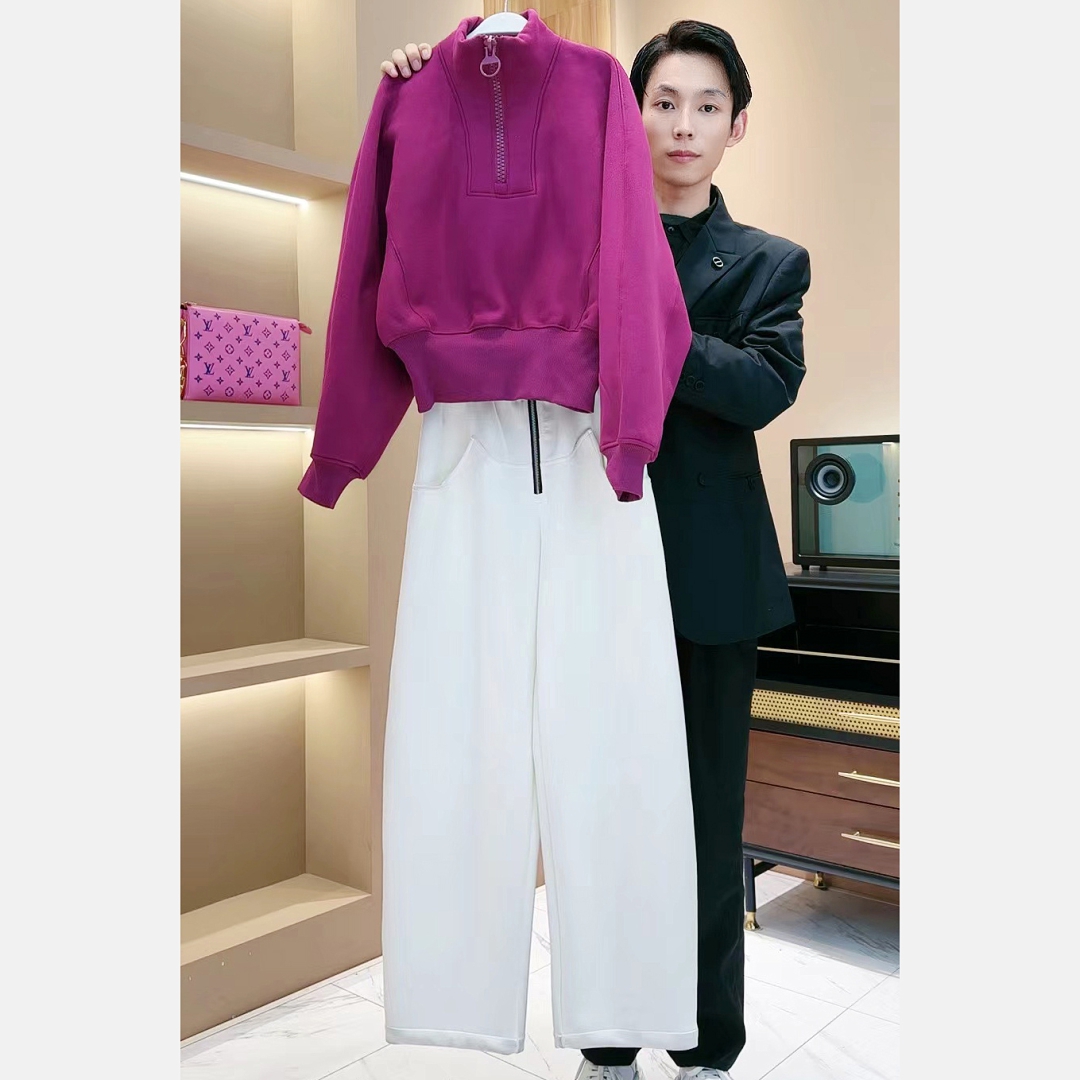 【LIANG哥定制】2023气质百搭立领半拉链上衣2063A+白色镰刀651A