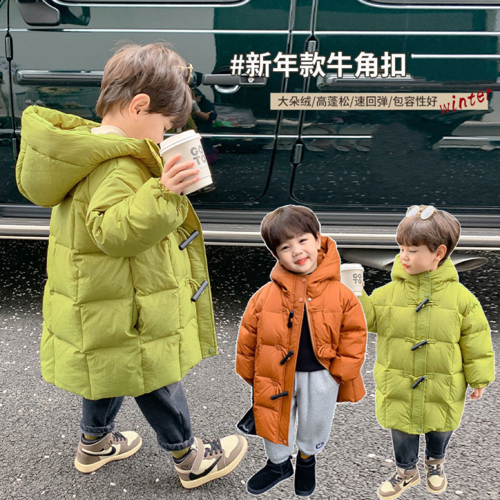 男童棉服2023新款洋气儿童中长款外套男宝宝冬季加厚小童冬装
