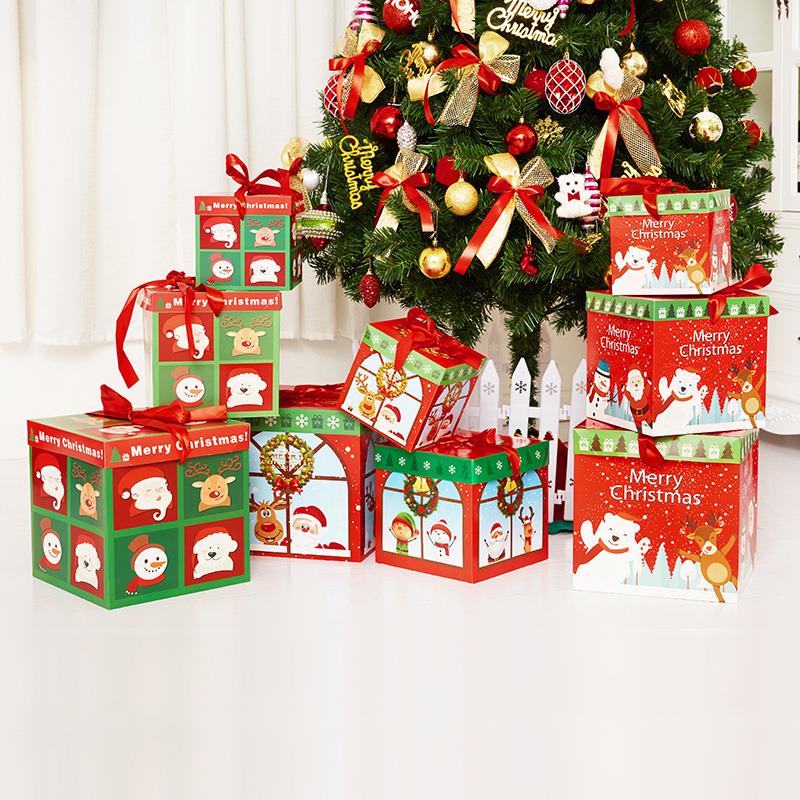 圣诞节装饰品礼物盒店铺商场场景布置创意装扮礼品盒圣诞树摆件