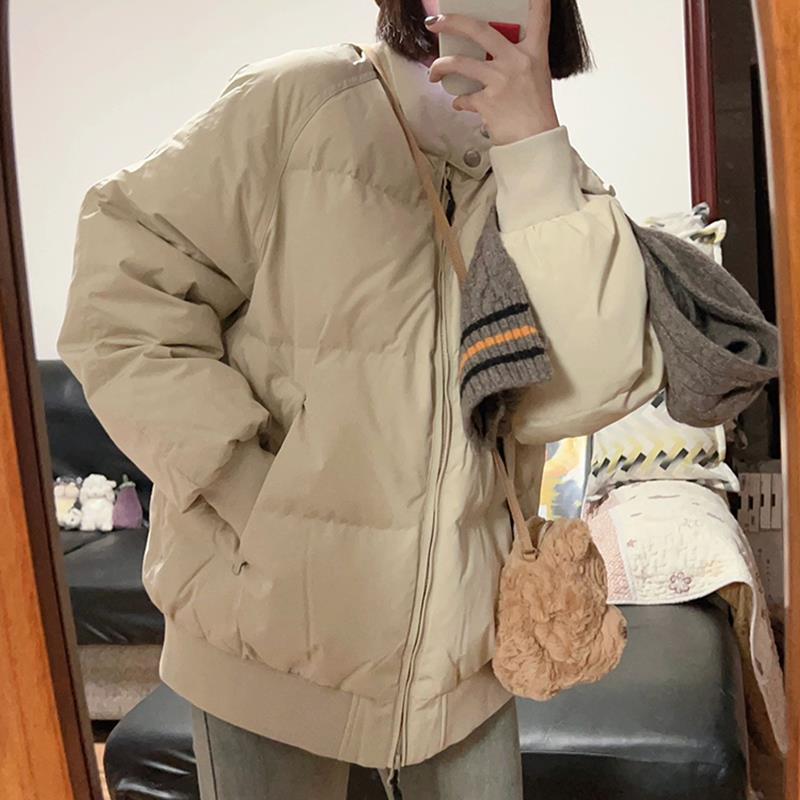 雅鹿加厚短款羽绒服女款2023年新款爆款设计感冬季时尚棉服小个子