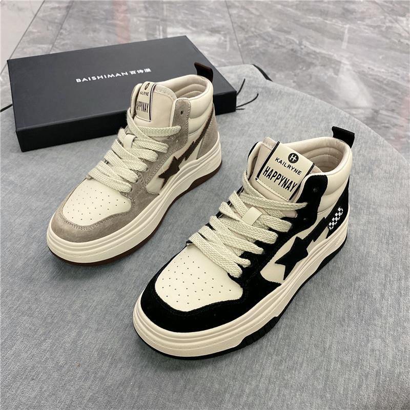 冬季回力休闲高帮鞋女2023秋冬新款百搭厚底小白鞋平底运动鞋